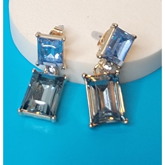 NEW Ettika Blue Stone Dangle Drop Earrings - Picture 3 of 8